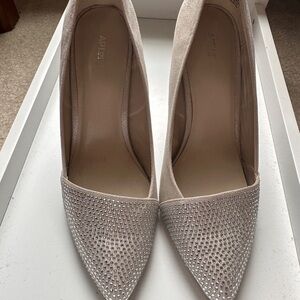 Aldo Cream Crystal Embellished Heels for Weddings